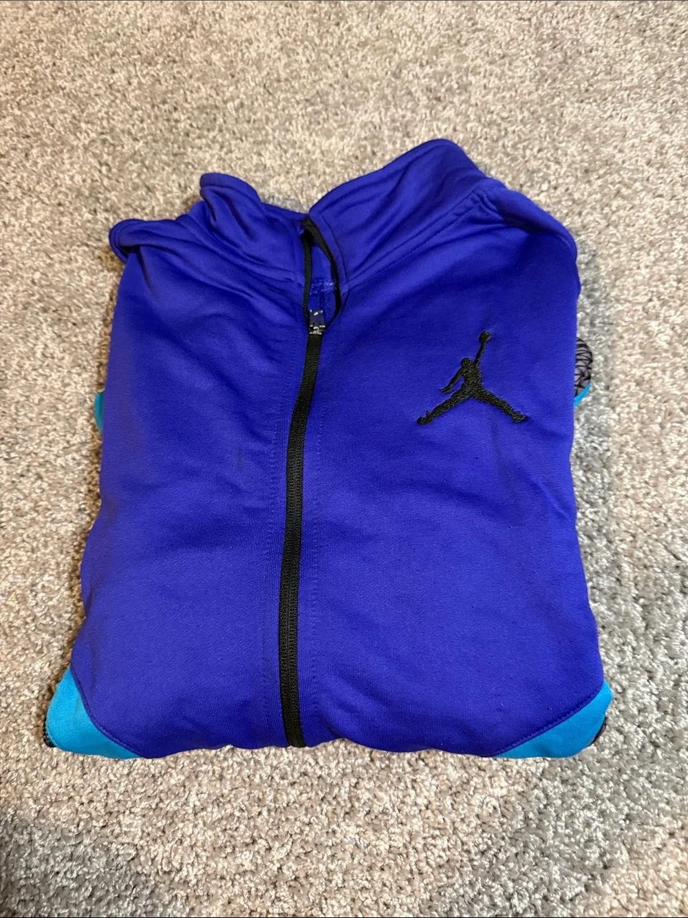 Jordan Zip-Up Hoodie in Royal Blue with Black Jumpman
